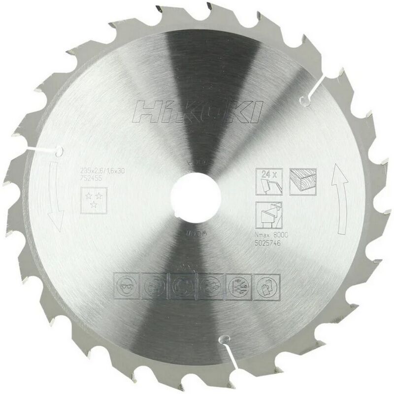 Hitachi Hikoki Tct Kreissägeblatt Wechselzahn Holz Edelstahl Metall 235x30 Mm Z24 752455