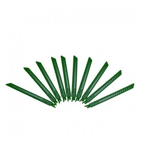Hitachi – Lot de 10 lames pour scie sabre – Longueur 225 mm – Largeur 19 mm – Pour bois et clous – Performance optimale pour travaux intensifs