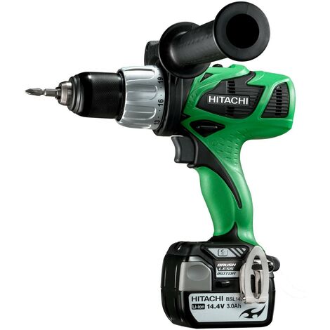 Hitachi – Perceuse percussion 13 mm – Visseuse 14,4 V avec 2 batteries 3Ah Li-ion – Couple 74Nm – Mandrin autoserrant 13 mm