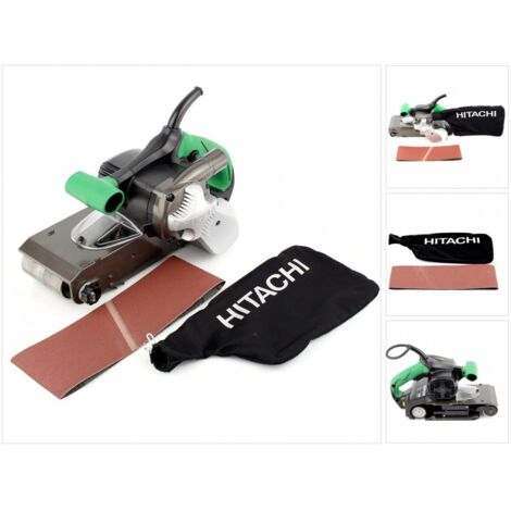 Hitachi – Ponceuse à bande 100 mm 1020 W – Vitesse 240-420 m/min – Sac à poussière inclus – Pour ponçage de grandes surfaces