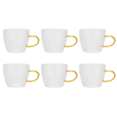 hitzebeständige Glasbecher mit Henkeln, Accessoires für Teestuben und Zuhause