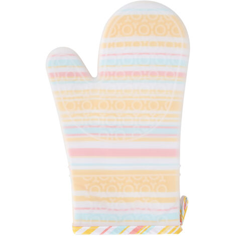 Hitzebeständige Ofenhandschuhe für den Einsatz in Backöfen, Grills und zum Kochen (gestreiftes Design)