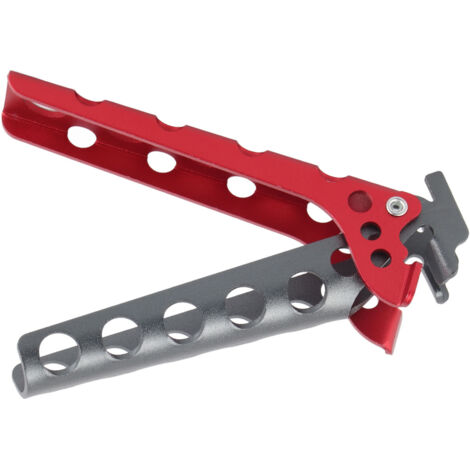 Hitzebeständige Zange aus Aluminiumlegierung für Fondueschüsseln, tragbare Küchenzange für Camping, schwarz und rot