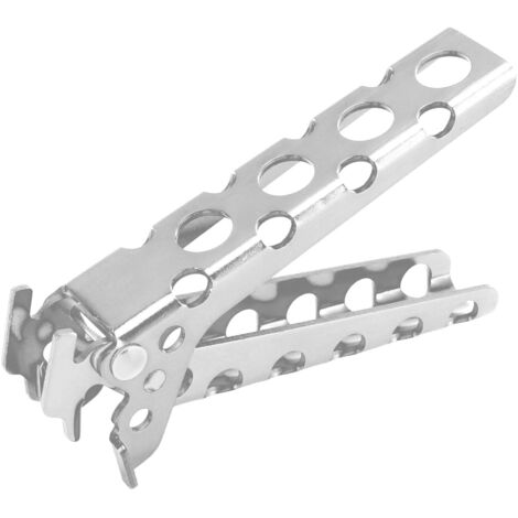 Hitzebeständige Zange aus Aluminiumlegierung für Fondueschüsseln, tragbare Küchenzange für Camping, silberfarben