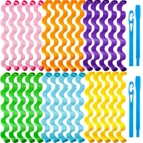 Hitzefreies Styling-Set für 30 Spiralwickler, mit 2 Stylinghaken.