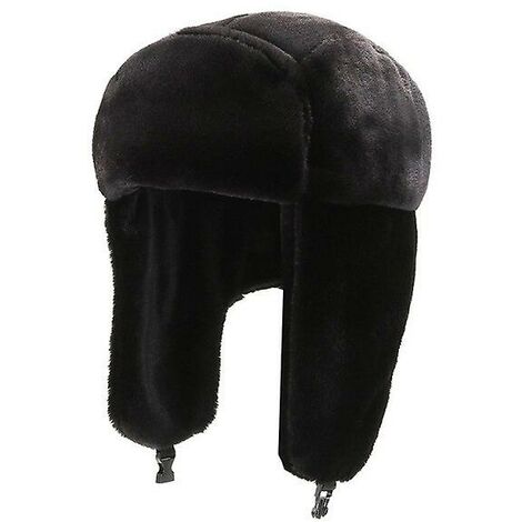Hiver cyclisme Ski chapeau chaud cache-oreilles épaissir peluche oreille rabat chapeau pour hommes femmes fausse fourrure coupe-vent casquette russe Bomber chapeau