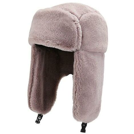 Hiver cyclisme Ski chapeau chaud cache-oreilles épaissir peluche oreille rabat chapeau pour hommes femmes fausse fourrure coupe-vent casquette russe Bomber chapeau