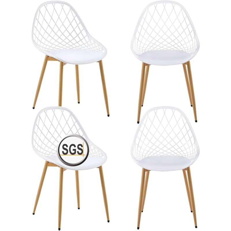 H.j Wedoo - Lot de 4 chaises de Jardin, de terrasse, avec Pieds en métal, Repose-Pieds réglable, pour l'extérieur, la Plage, Le Balcon, la Salle à