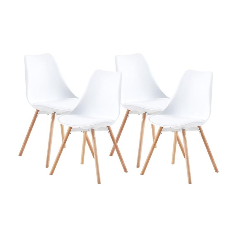 H.j Wedoo - Lot de 4 chaises de Salle à Manger rembourrées avec Pieds en Bois de hêtre Massif pour Salle à Manger, Salon, Chambre à Coucher, Cuisine,