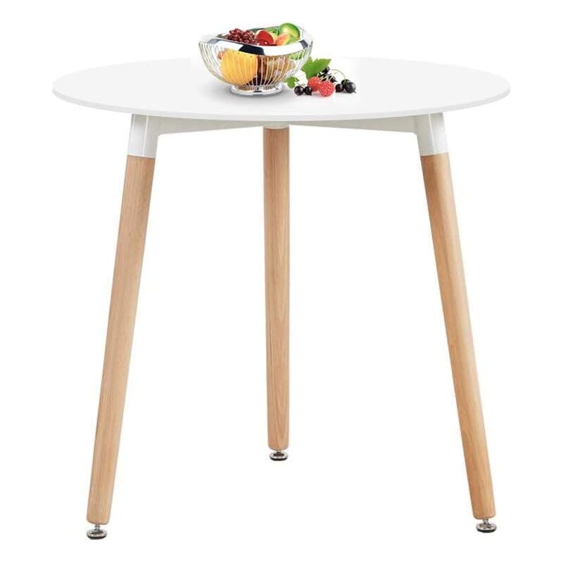 Ronde Table de Salle à Manger scandinave Moderne Style rétro Blanche - H.j Wedoo