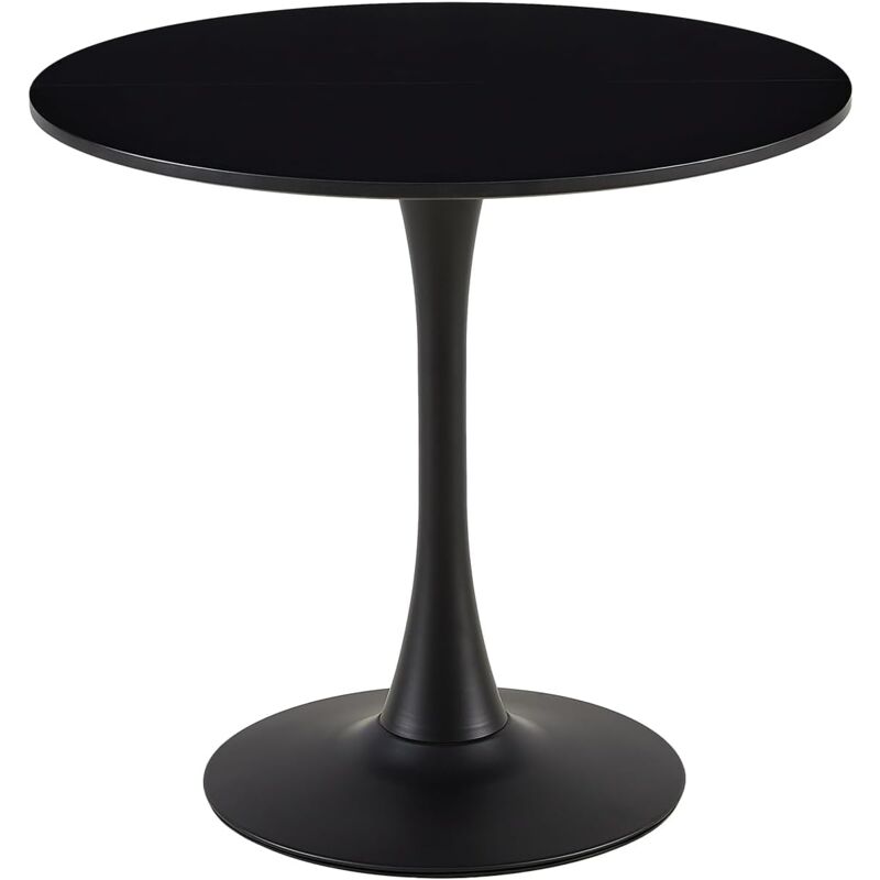 H.J WeDoo Table à Manger Ronde, Table à Manger de Cuisine, Table à Manger pour 2 à 4 Personnes, pour Salon, Salle à Manger, Bureau, 80 x 80 x 73 cm,