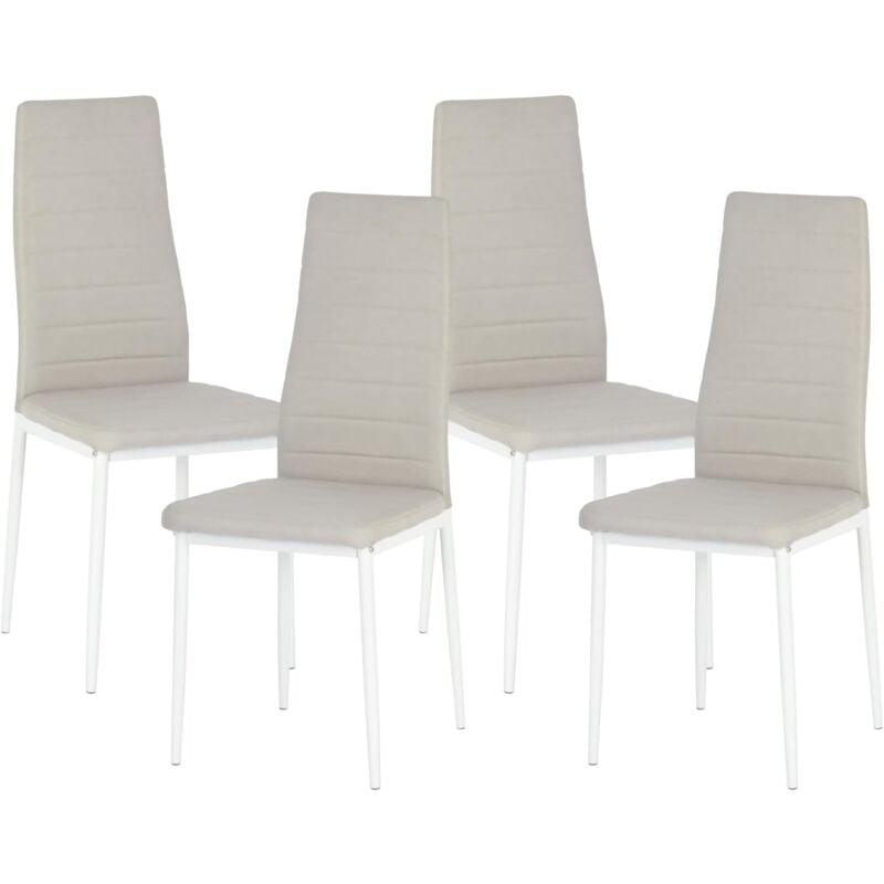 H.j Wedoo - Lot de 4 chaises de salle à manger rembourrées avec dossier, pieds en métal stables et modernes, capacité de poids 120 kg, 38 x 51 x 99 cm