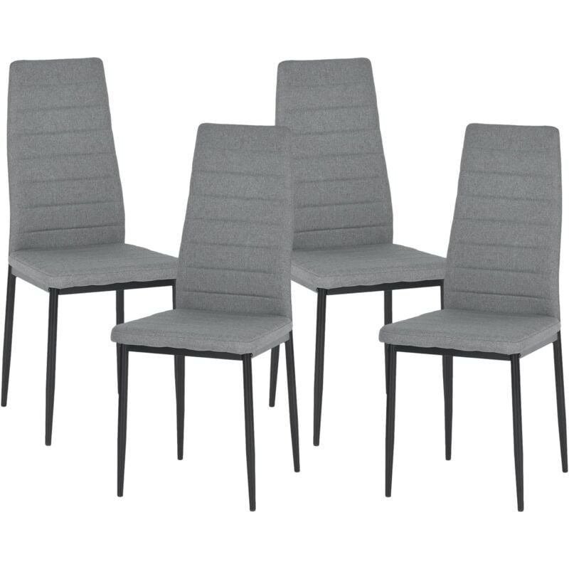 H.J WeDoo Lot de 4 chaises de salle à manger rembourrées avec dossier, pieds en métal stables et modernes, capacité de poids 120 kg, 41.5 x 42 x 98