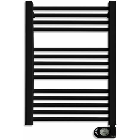 HJM Radiador Secatoallas Eléctrico sin fluido NOOR 500, Negro, 500 W, Programable 24/7, Modo Turbo, Funciones De Ahorro