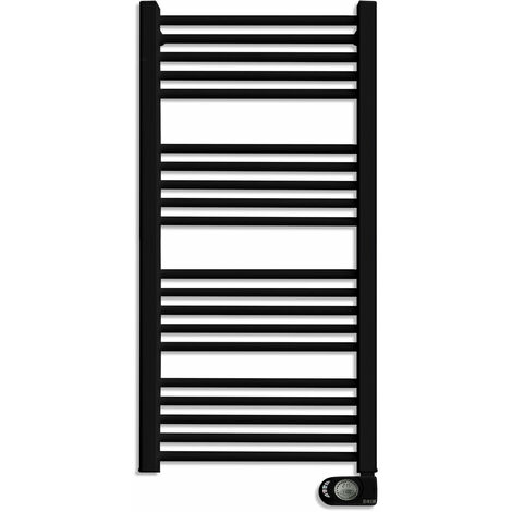 HJM Radiador Secatoallas Eléctrico sin fluido NOOR 750, Negro, 750 W, Programable 24/7, Modo Turbo, Funciones De Ahorro