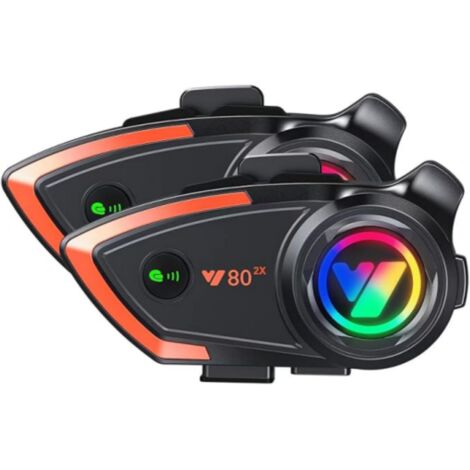 HK&Hanker Casque de moto Bluetooth Intercom pour 2 motards, portée 500 mètres, avec haut-parleurs de haute qualité et réduction du bruit CVC, pour la moto, la motoneige, le vélo et autres sports