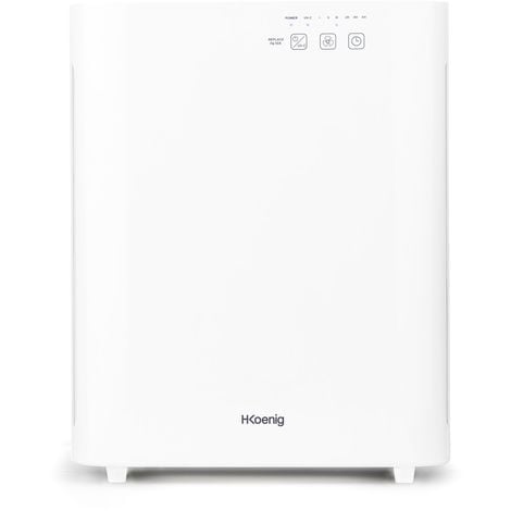 HKOENIG H.Koenig AIR800 Purificatore d'Aria Pureair+, 5 Livelli di Trattamento, Silenzioso Max. 50Db, Autonomo, Bianco