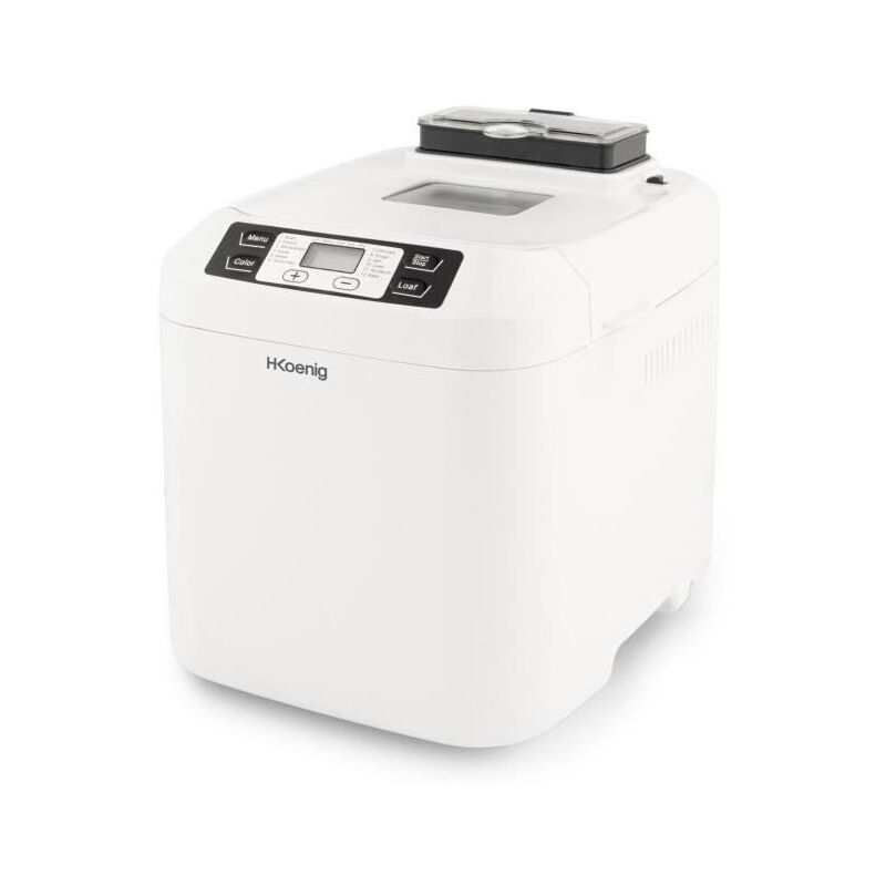 H.KoeNIG BAKE340 - Machine a pain avec graines - 12 programmes - 3 niveaux de cuisson - 550W - 2 tailles: 650 ou 800g - Ecran lc