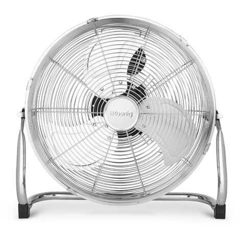 HKoenig JOE30 Ventilador Diseño en Metal Cromado, Potencia 100 W, 3 Velocidades, 3 Aspas, Diámetro 40 cm, 65.14 dB, Regulador de inclinación, Pies Antideslizantes