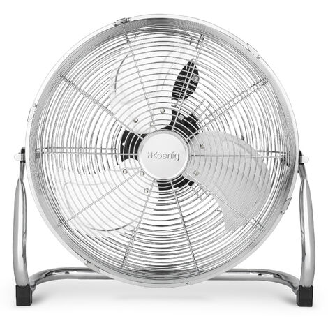 HKoenig JOE32 Ventilador DiseÃ±o en Metal Cromado, Potencia 100 W, 3 Velocidades, 3 Aspas, DiÃ¡metro 45 cm, 62.32 dB, Regulador de inclinaciÃ³n, Pies Antideslizantes