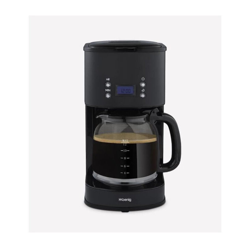 Cafetiere programmable Hkoenig MG32 - 1,5 l (12 tasses) - 1000 w - Ecran lcd - Maintien au chaud - Noir et acier inoxydable