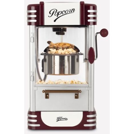 Hkoenig Pop330 machine à popcorn argenté design rétro