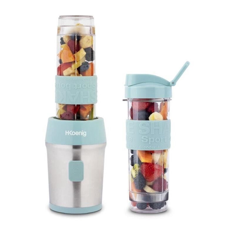 Mini blender - SMOO16 - 300 W - 570 mL - Bleu pastel - 2 gourdes incluses