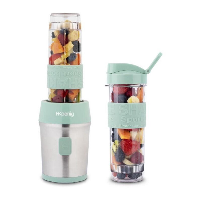 Mini blender - SMOO18 - 300 w - 570 mL - Vert pastel - 2 gourdes incluses