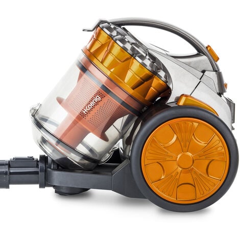 HKoenig STC60 Aspirador Multi Ciclónico sin bolsa Compact +, Triple A, Filtro HEPA, Ligero y silencioso, fácil de guardar y transportar, color naranja [Clase de eficiencia energética A]