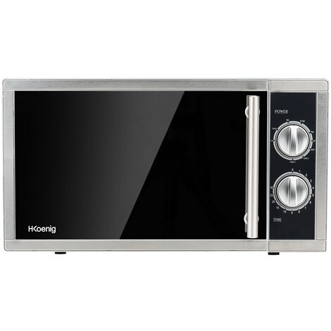 HKoenig VIO7 Microondas con Grill, Potencia 900 W y Potencia Grill 1000W, 23 litros, Temporizador hasta 30 min, 5 Niveles de Potencia de Calentado, Modo Grill y Descongelador, Plato Giratorio 27 Cm,