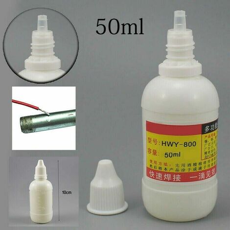 Hly-800 50ml Acido Para Facilitar La Soldadura Con Zinc, Aluminio, Chapa Galvanizada/Niquel/Cobre/Hierro Y Otros Metales