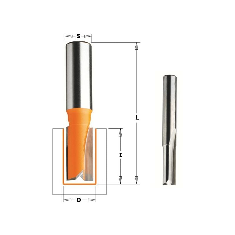 CMT - Fraise carbure droite longue 8mm - Queue 6mm