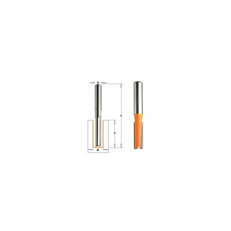 CMT - Fraise carbure droite 12,7mm longue défonceuse - Queue 8mm