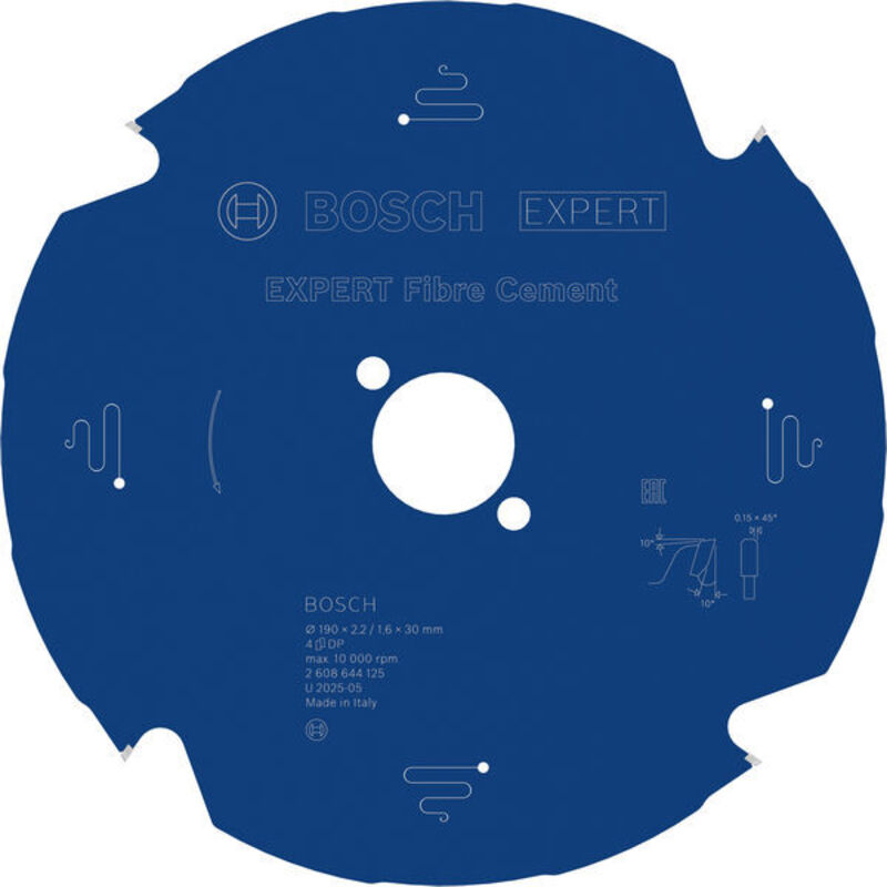 Bosch EXPERT Fibre Cement Circular Saw Blade 190 x 2.2/1.6 x 30 mm T4 2608644125