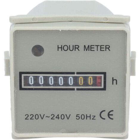 HM2/UWZ48 AC 220-240V Mechanical Hour Meter for Domestic and Industrial Use, Timer with Fixed Loop