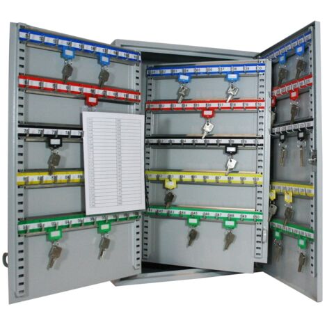 HMF 135300-07 Schlüsselschrank 300 Haken, Schlüsselkasten, 55 x 38 x 20,5 cm, lichtgrau