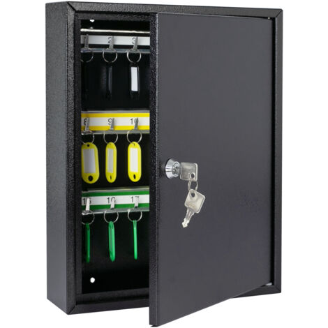 HMF 13542-02 Schlüsselschrank 42 Haken, 35 x 27 x 8 cm, Schwarz