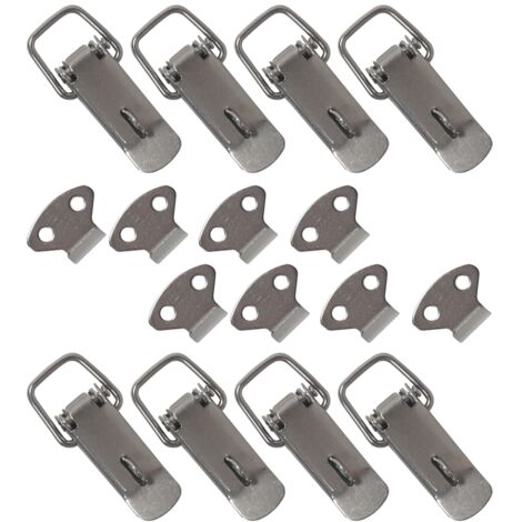 HMF 14980-09 Edelstahl Spannverschluss mit Schlossöse, 8 Stück, 25 x 75 mm, Silber