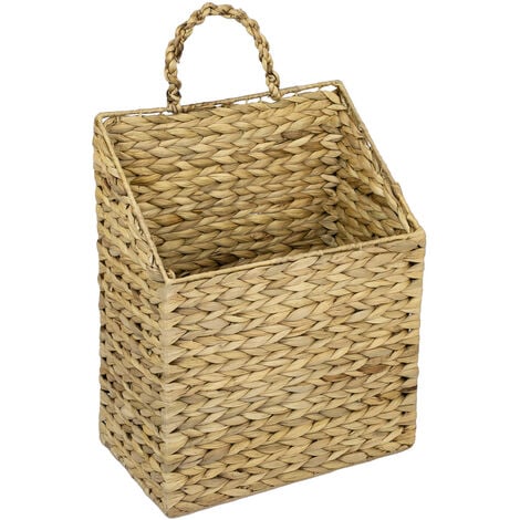HMF 37220 Hängekorb geflochten aus Wasserhyazinthe, 30 x 17,5 x 38 cm