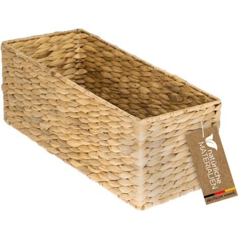 HMF 37270 Aufbewahrungskorb Badezimmer, Korb geflochten aus Wasserhyazinthe Seegras, 38 x 15 x 14 cm