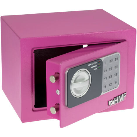 HMF 46126-15 Möbeltresor Elektronikschloss, 23 x 17 x 17 cm, Pink
