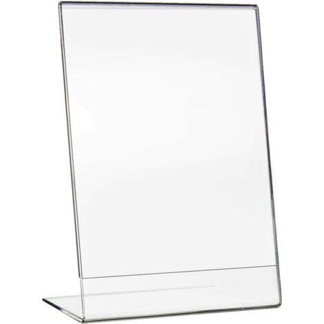 HMF 46932 Tischaufsteller L-Ständer Din A5 Acryl, Menükartenhalter, Hochformat, 15 x 21 x 8,3 cm
