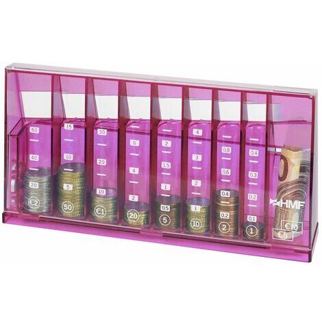 HMF 4710-15 Münzsortierer Spardose, 24 x 12 x 5 cm, pink