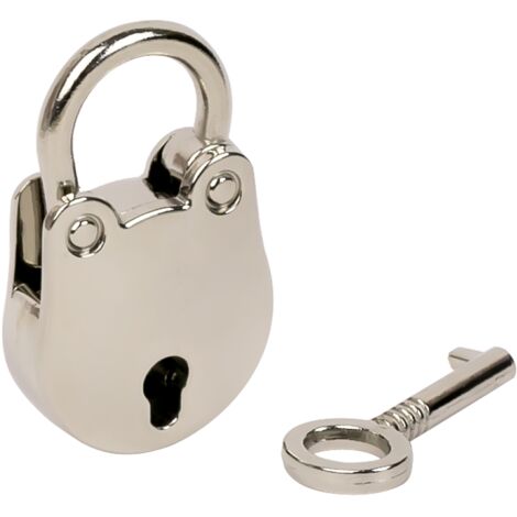 HMF 6490 Mini Deko Vorhängeschloss mit Schlüssel, Silber