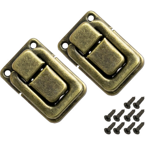 HMF 6492 Spannverschluss aus Metall für Vintage Koffer, 2 Stück, 25 x 38 mm, Bronze