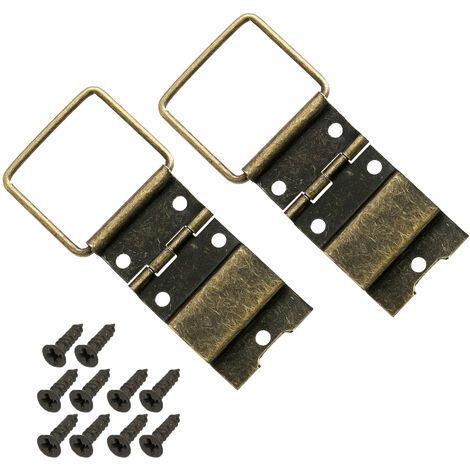 HMF 6496 Aufstellscharnier aus Metall für Vintage Koffer, 2 Stück, 30 x 67 mm, Bronze