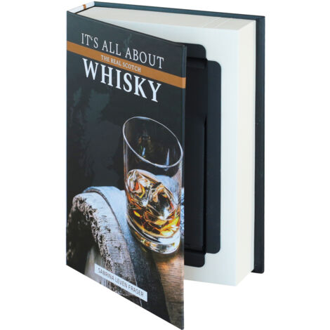 HMF 80701 Buchsafe, getarnte Geldkassette mit echten Papierseiten, Whisky, 18,7 x 13 x 4,2 cm