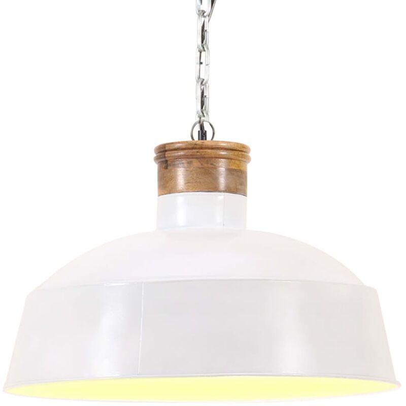 Hängelampe Industriestil 58 cm Weiß E27