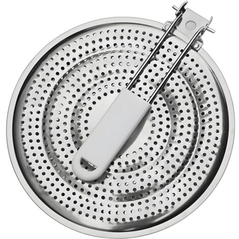 Hob Heat Diffuser, Gas Stove Accessory, White, Stainless Steel, 20.3 cm