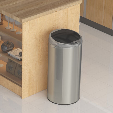 Hobag – Poubelle automatique 42L en acier inoxydable – Système Touch silencieux – Fermeture étanche anti-odeurs – Résistante à la corrosion